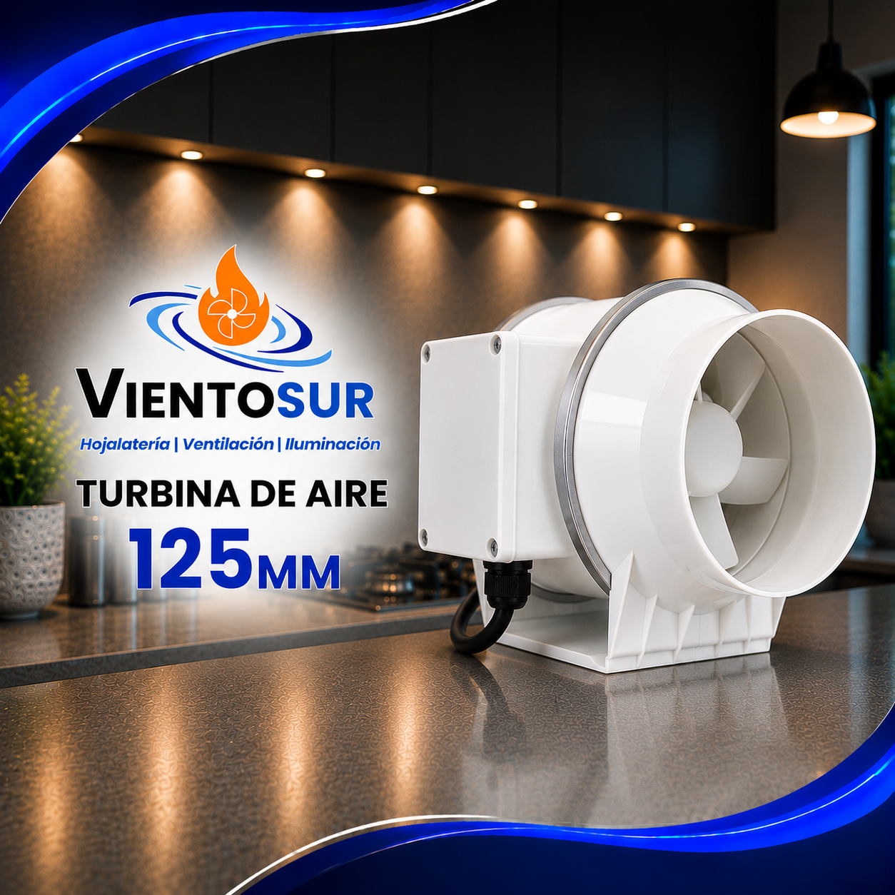 Turbina Extractora Lineal 12,5 cm – 310 m³/h – VientoSur
