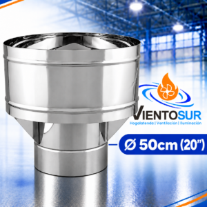 Sombrero Cortavientos 500 mm (20”) de Acero Inoxidable – VientoSur