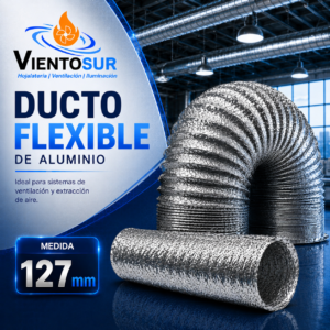 Ducto Flexible de Aluminio 12,7 cm (5”) x 5 Metros – VientoSur