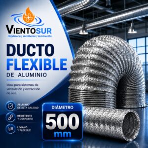 Ducto Flexible de Aluminio 50 cm (20”) x 5 Metros – VientoSur