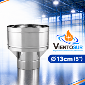 Sombrero Cortavientos 130 mm (5”) de Acero Inoxidable – VientoSur