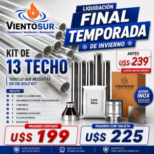 Kit Calefactor 13 cm (130 mm / 5”) – Instalación por Techo – VientoSur