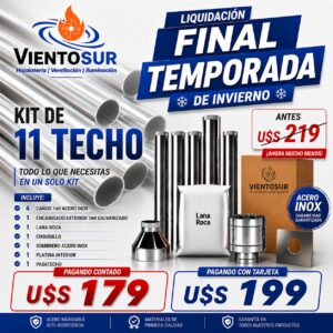 Kit Calefactor 11 cm (110 mm) – Instalación por Techo – VientoSur