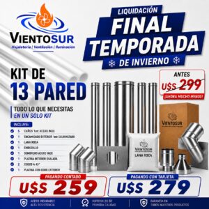 Kit Calefactor 13 cm (130 mm / 5”) – Instalación por Pared – VientoSur