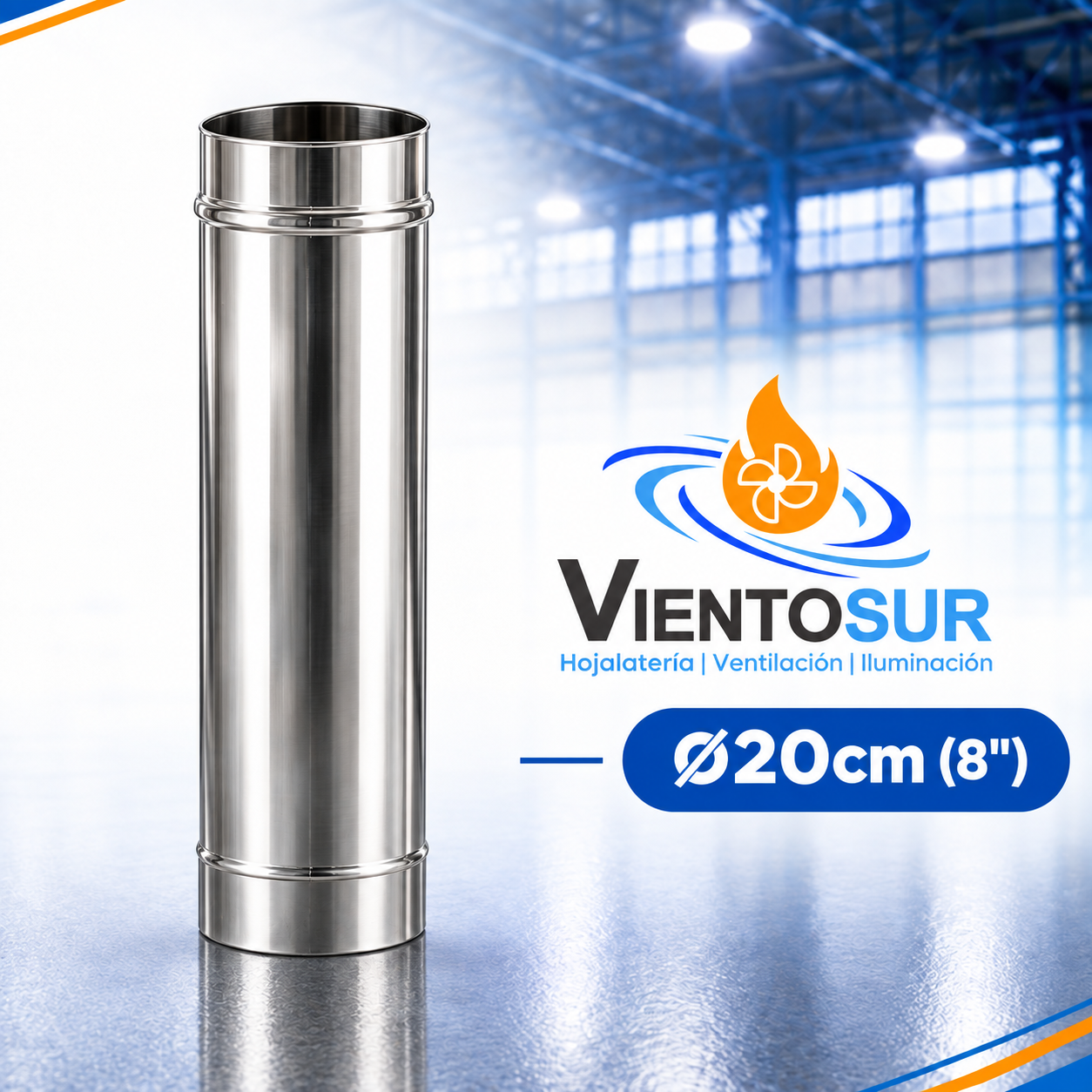Caño para Estufas 20 cm (8”) de Acero Inoxidable – VientoSur