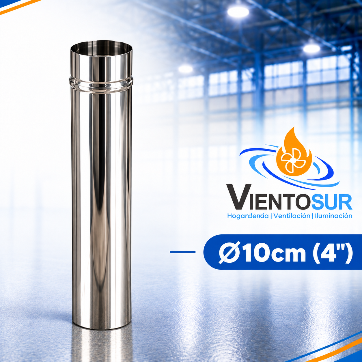 Caño para Estufas 10 cm (4”) de Acero Inoxidable – VientoSur