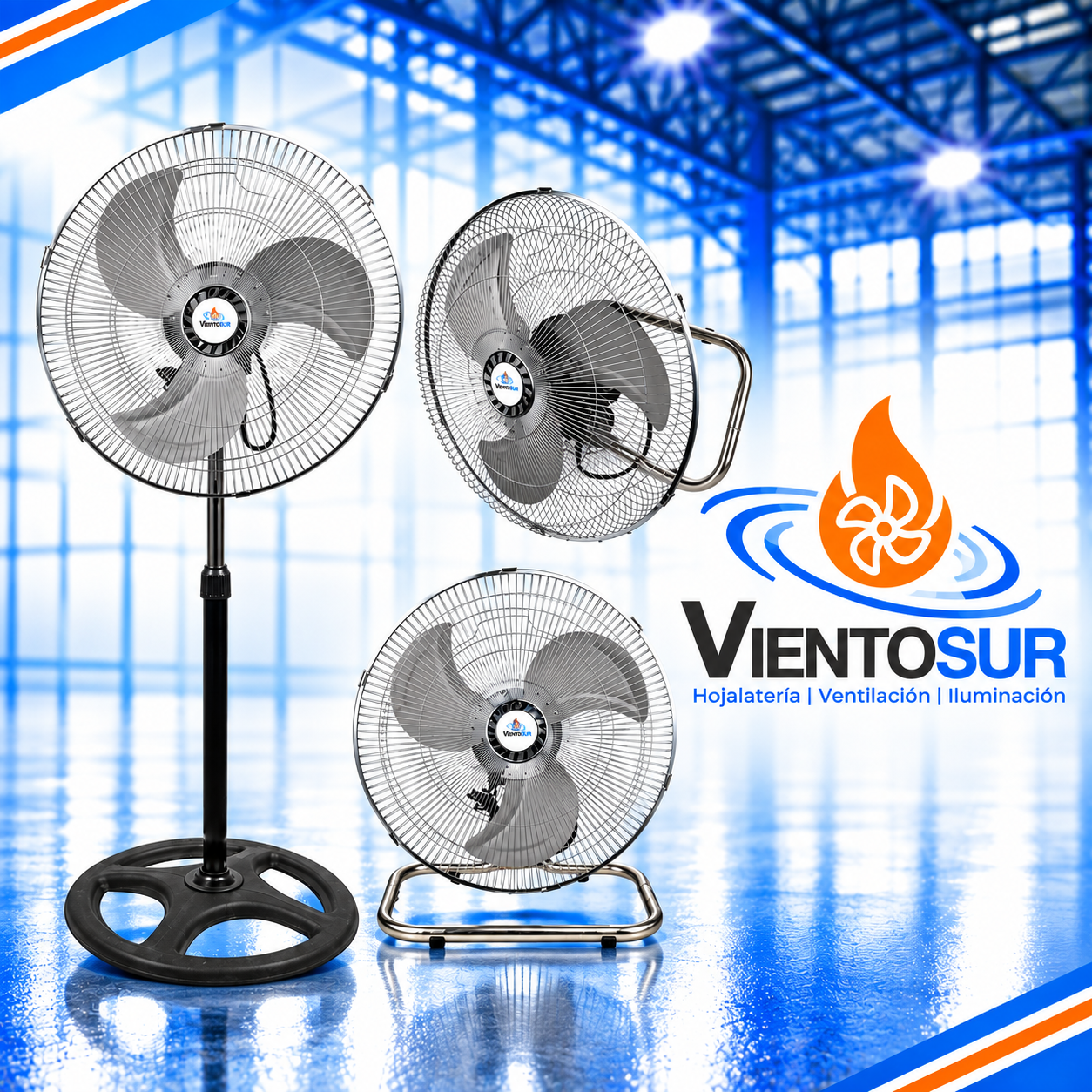 Ventilador 3 en 1 – Pie, Mesa y Pared – VientoSur