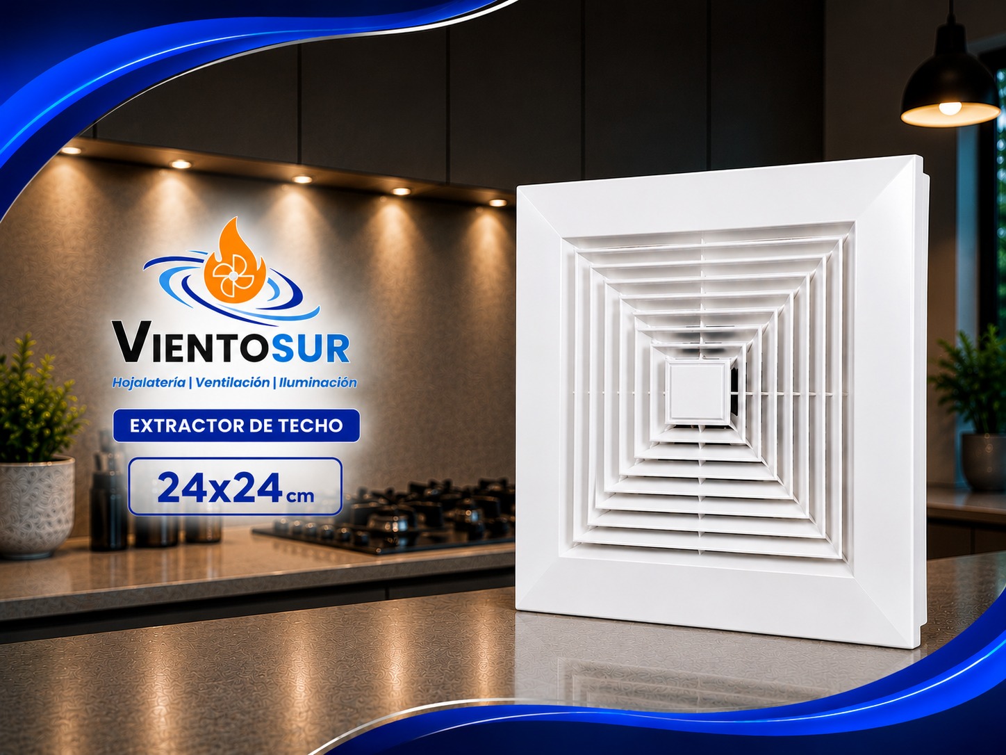 Extractor de Aire 24 × 24 cm – 150 m³/h – VientoSur
