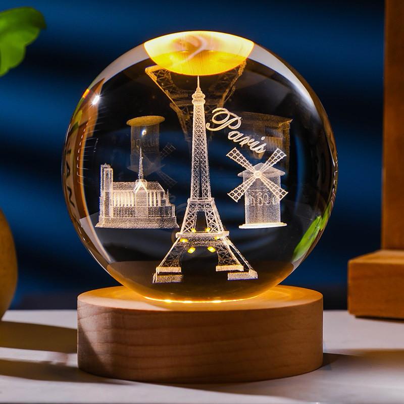 Lámpara Esfera de Cristal con Base de Madera – VientoSur - Imagen 5
