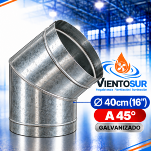 Codo 45° de 40 cm (16”) Galvanizado – VientoSur