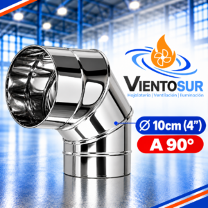 Codo 90° de 10 cm (4”) de Acero Inoxidable – VientoSur