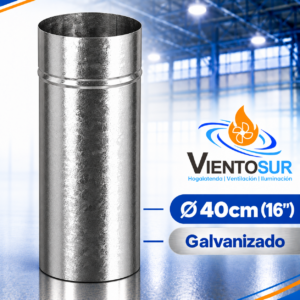 Caño para Estufas 40 cm (16”) Galvanizado – VientoSur