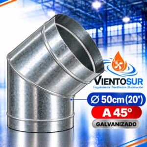 Codo 45° de 50 cm (20”) Galvanizado – VientoSur
