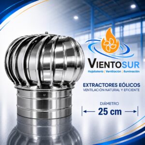 Extractor Eólico 25 cm de Acero Inoxidable – VientoSur