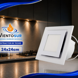 Extractor de Aire de Techo con Luz 24 × 24 cm – 150 m³/h – VientoSur