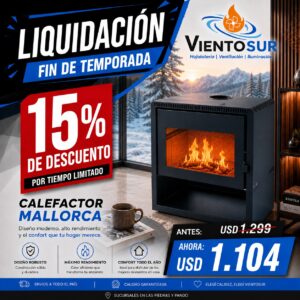 Calefactor A Leña Alto Rendimiento Mallorca- Hasta 200m2