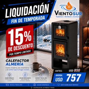 Calefactor A Leña Con Horno Alto Rendimiento Almeria Hasta110m2