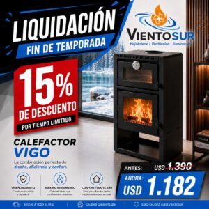 Calefactor A Leña Con Horno Alto Rendimiento Vigo Hasta 130m2