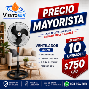 10 Ventiladores Domésticos de Pie 40 cm – VientoSur