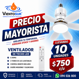 10 Ventiladores de Techo con Lámpara LED – VientoSur