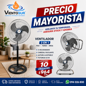10 Ventiladores 3 en 1 Domésticos – VientoSur