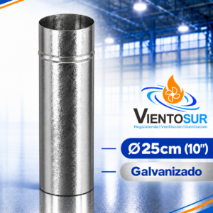 Caño para Estufas 25 cm (10”) Galvanizado – VientoSur